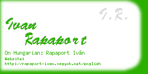 ivan rapaport business card
